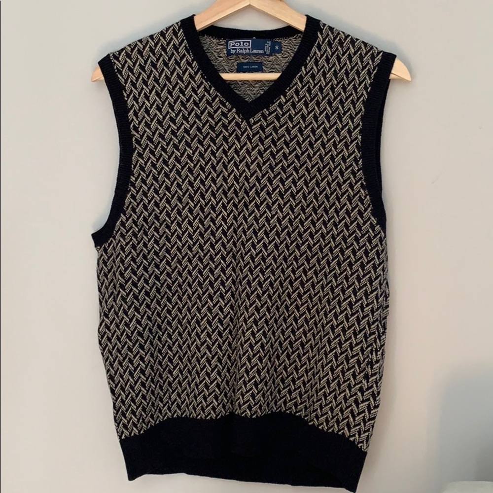 Polo by Ralph Lauren Black and Cream Sweater Vest